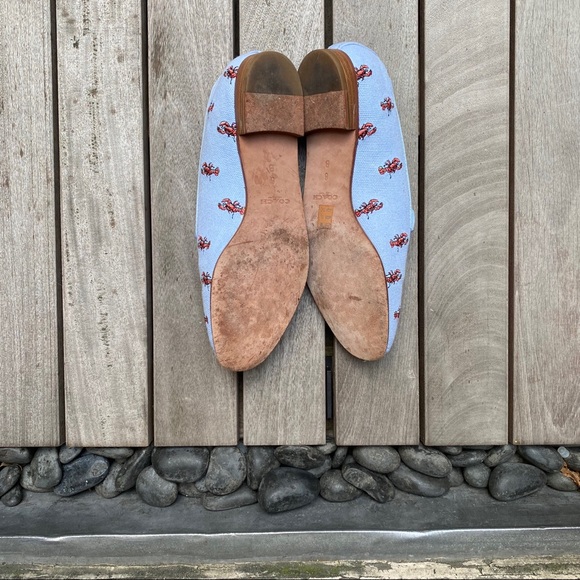 COACH Utopia Lobster Smoking Slippers in Pale Blue - Picture 7 of 8